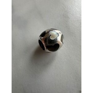 Authentic Pandora *Retired* Love Me Mother of Pearl Hearts Charm 790398MPB